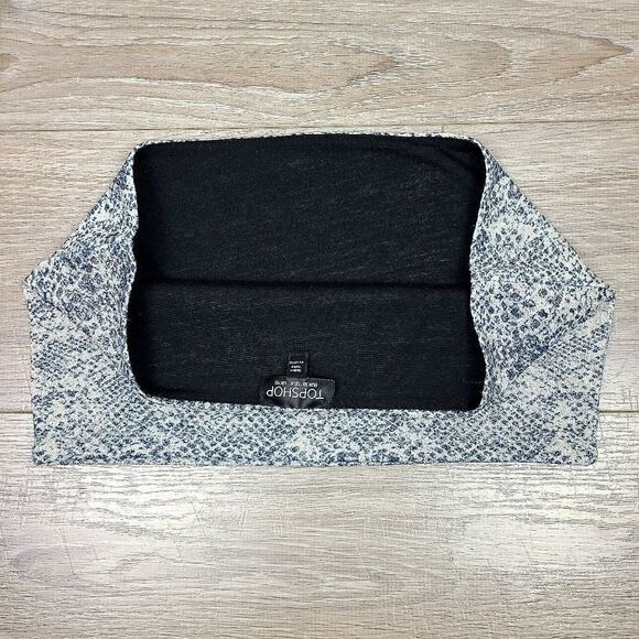 Topshop Snakeskin Strapless Bandeau Top Size 6 - Picture 12 of 16